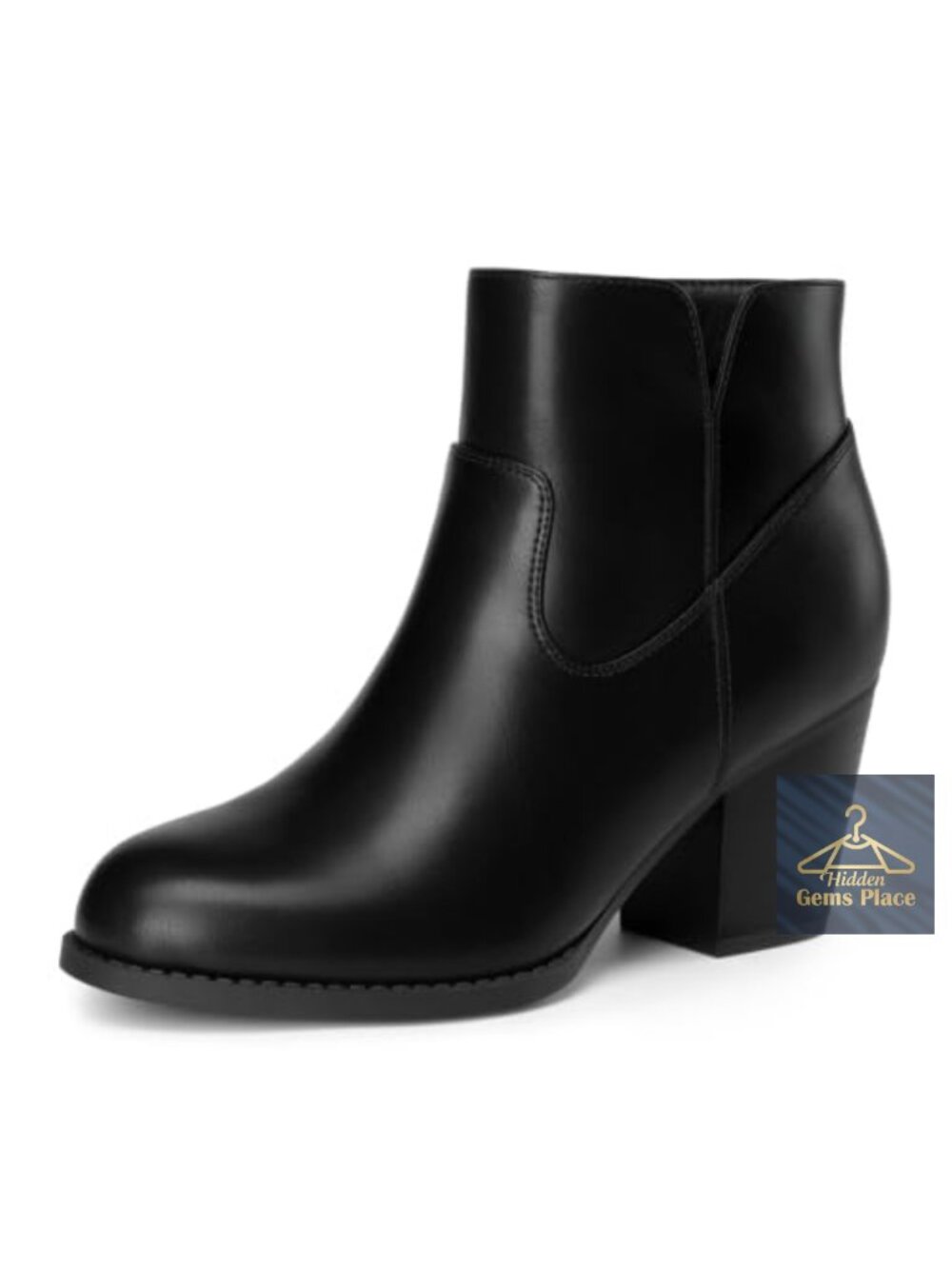 Women's Ankle Boots High Heel Short Booties with Side Zipper